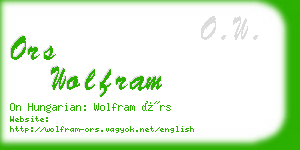 ors wolfram business card